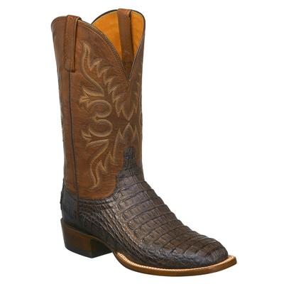 Lucchese Men's Barrel Brown Hornback Caiman Boot