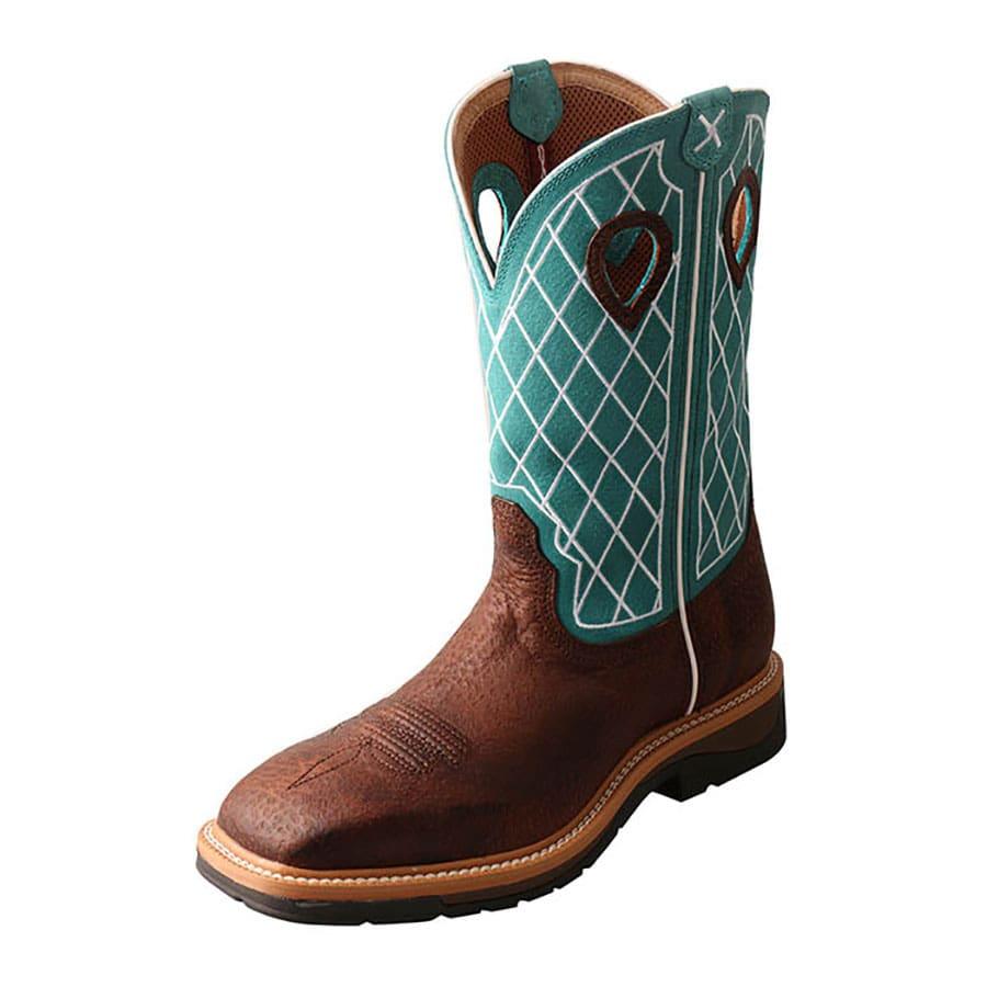 Twisted X Men's Brown and Turquoise Lite Workboot