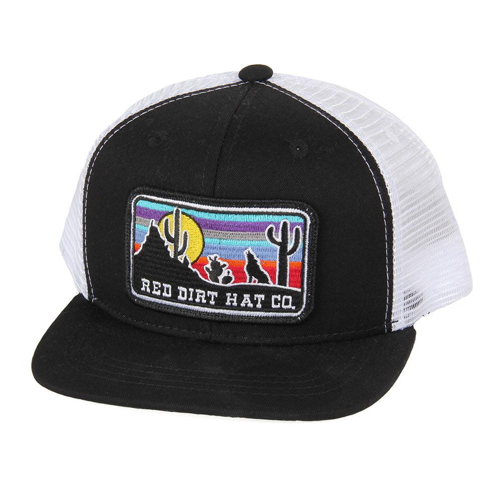 Red Dirt Hat Co.'s Youth Black and White Coyote Cap