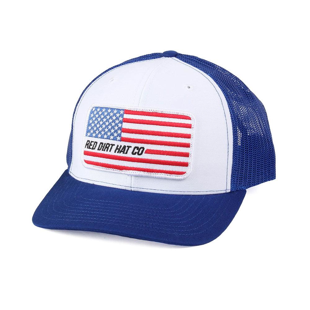 Red Dirt Hat Co.'s Blue and White Memorial Flag Cap