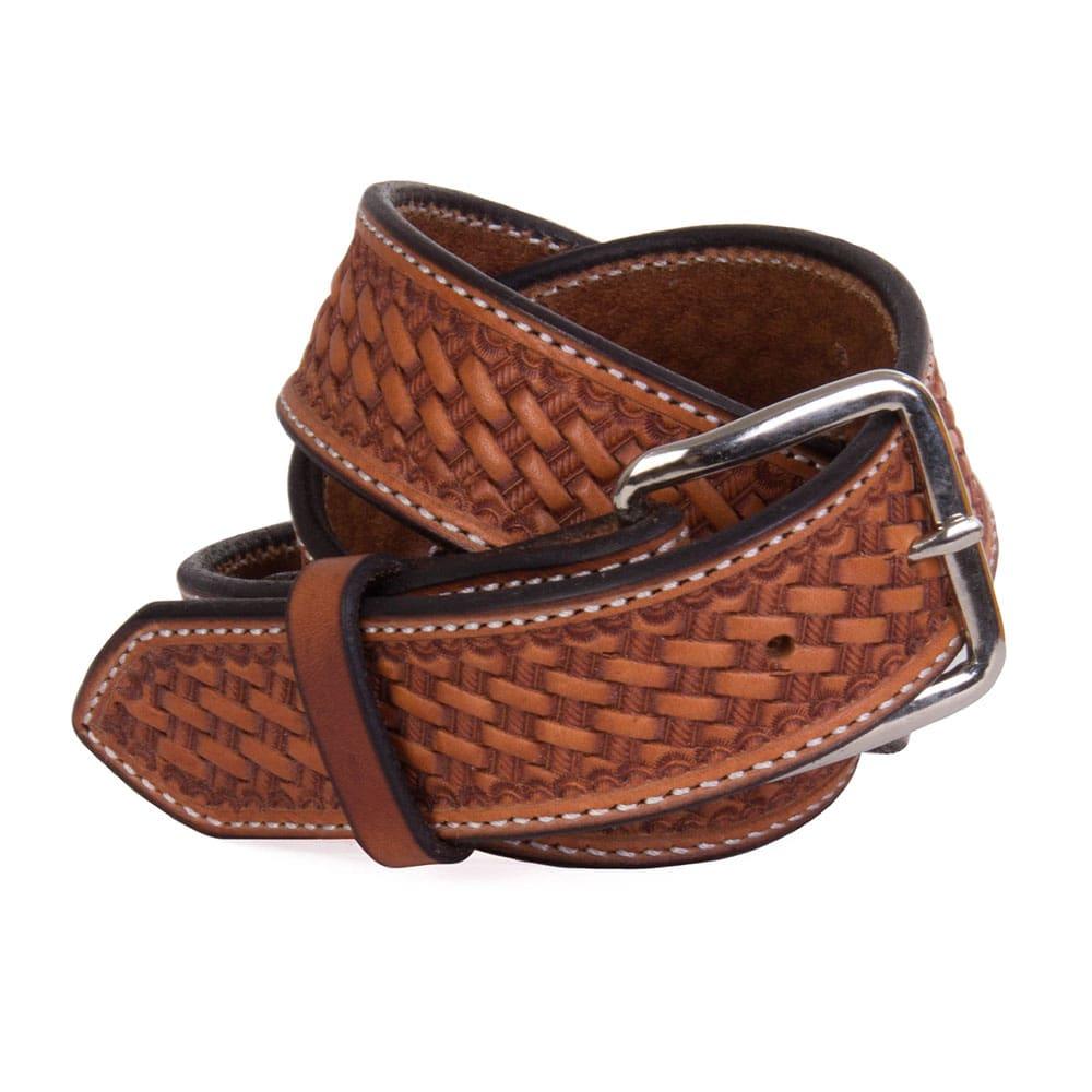 Genuine Leather Belt for Men in Weave Texture / Premium Quality Belt by ThreeSixty Leather