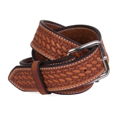 Texas Saddlery Men's Brown Basketweave Belt