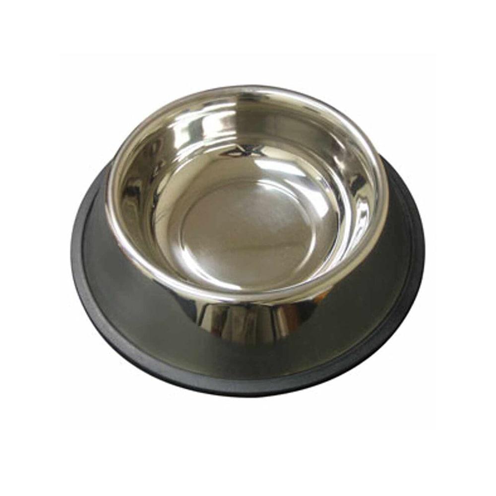 Large Stainless Steel No-Tip Dog Food & Water Bowl #8304 -- approx