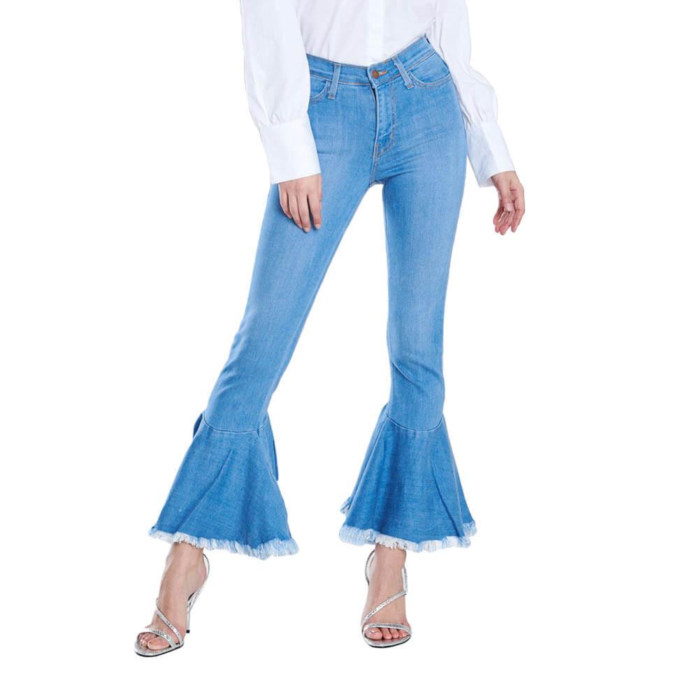 flare jeans with ruffles