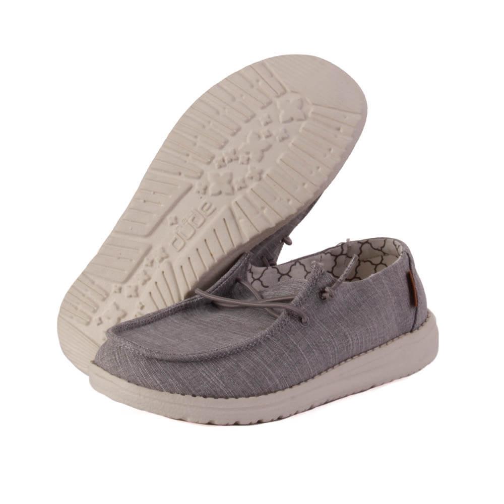 Hey Dude Youth Grey Wendy Linen Shoes