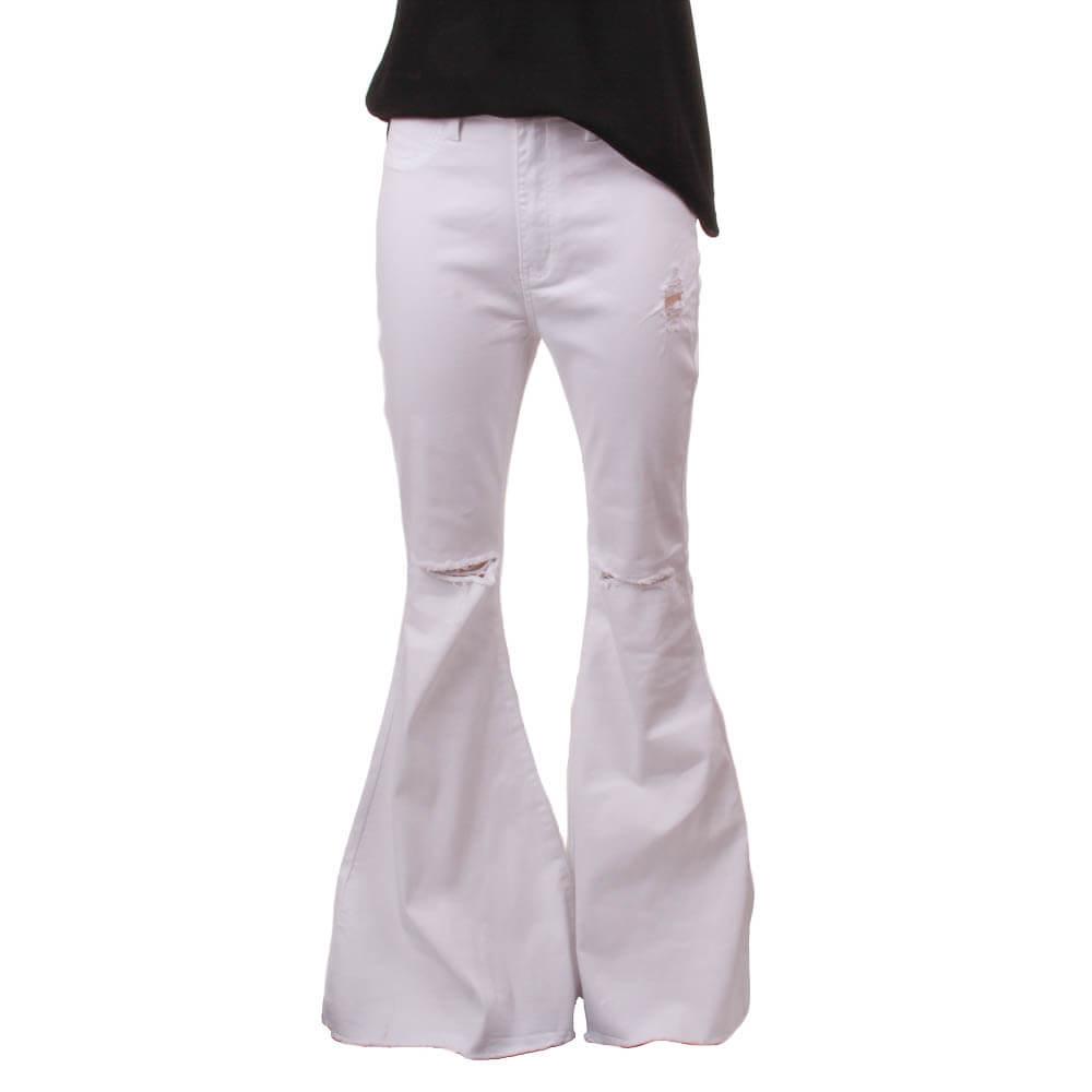 womens white flare pants