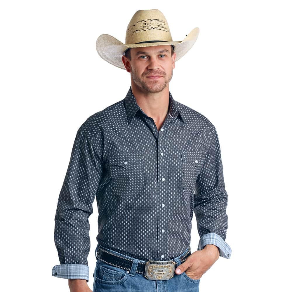 Panhandle Men's Blue Timer Western Snap Shirt