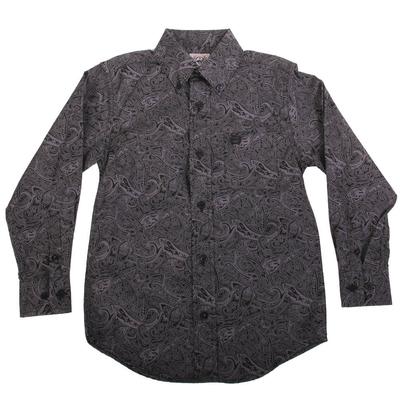 Cinch Boy's Black Plain Weave Button Down Shirt