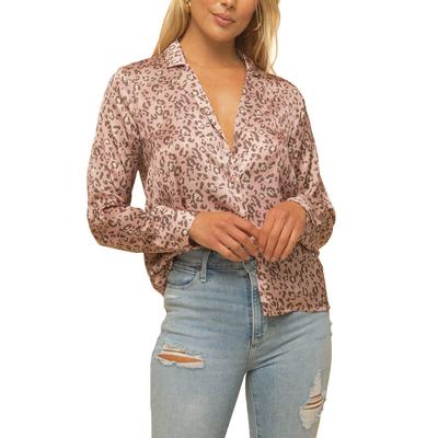 Women's Satin Leopard Print Top