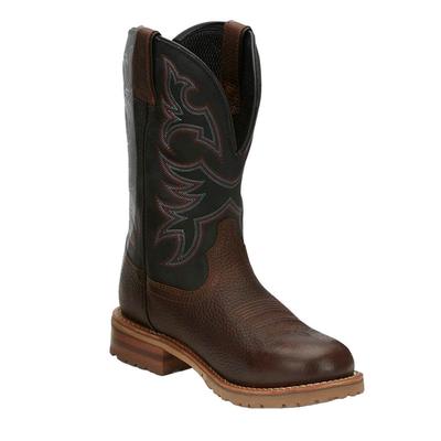 Justin Men's Black Herdsman Waterproof Work Boots