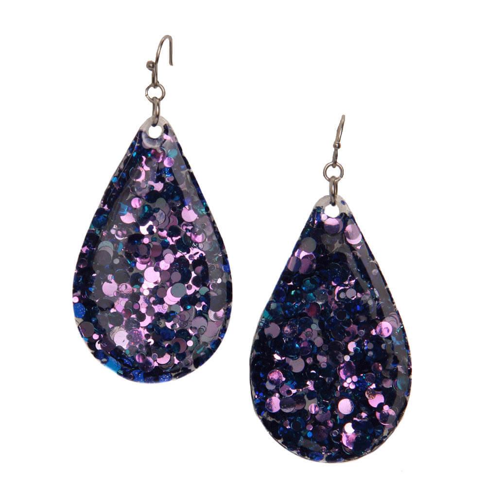 Womens Glitter Teardrop Earrings 3208