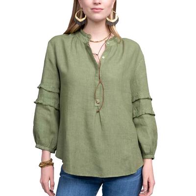 Ivy Jane Women's Henley Ruffle Top