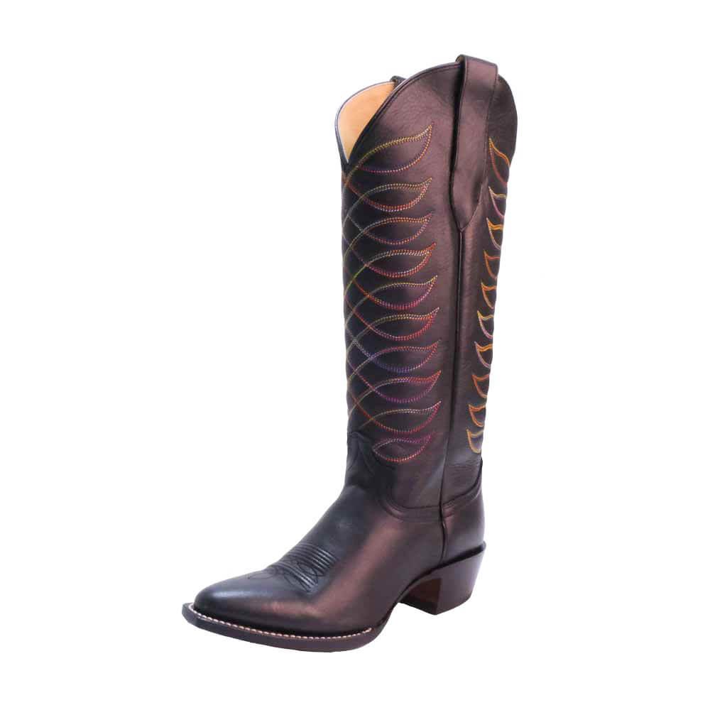 justin women's black cowboy boots