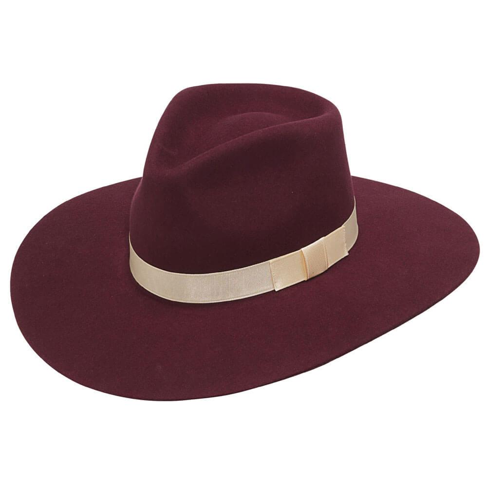 burgundy fur hat