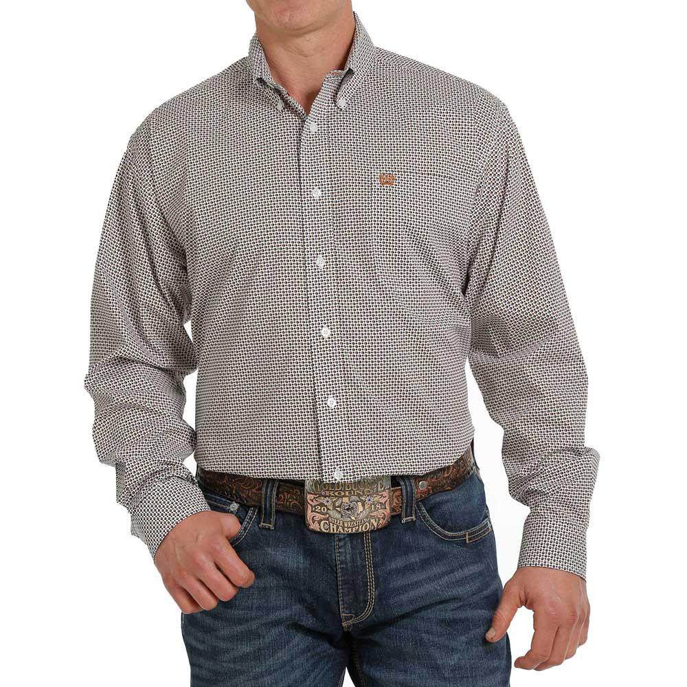 Cinch Men's Neutral Plain Weave Button Down