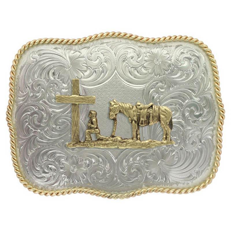 Texas State Seal Gold and Silver-Tone Belt Buckle