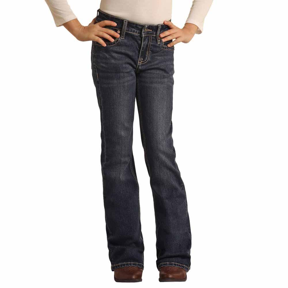 Panhandle Slim Girls Extra Stretch Light Wash Pull-On Bell Bottom Jeans