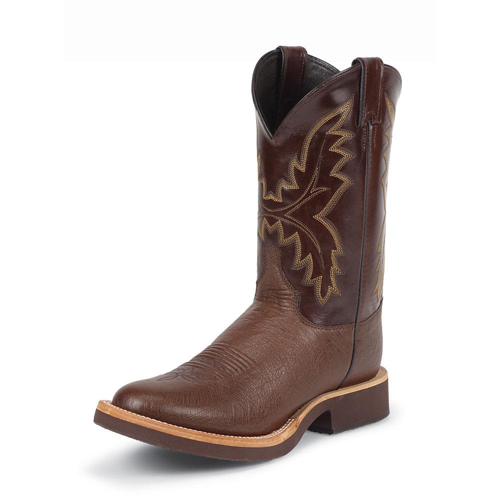 Justin Antique Brown Smooth Ostrich Cowboy Boots