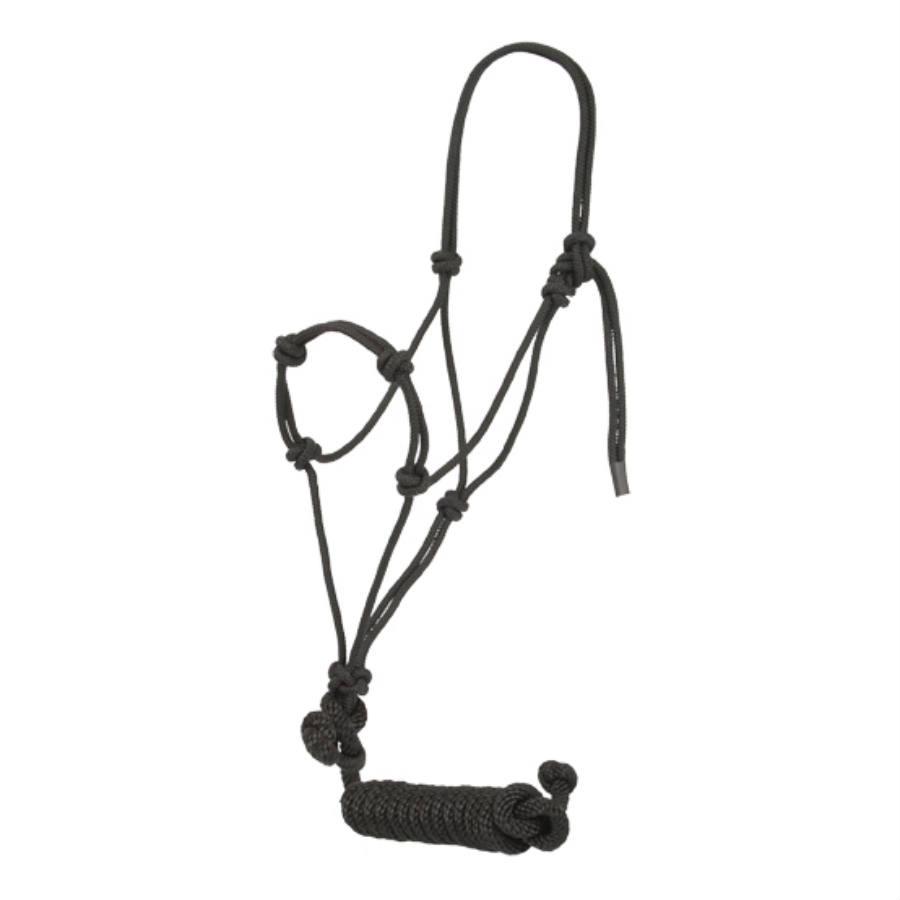 Mustang Mfg. Rope Halter with Knotted Nose and 12' Lead