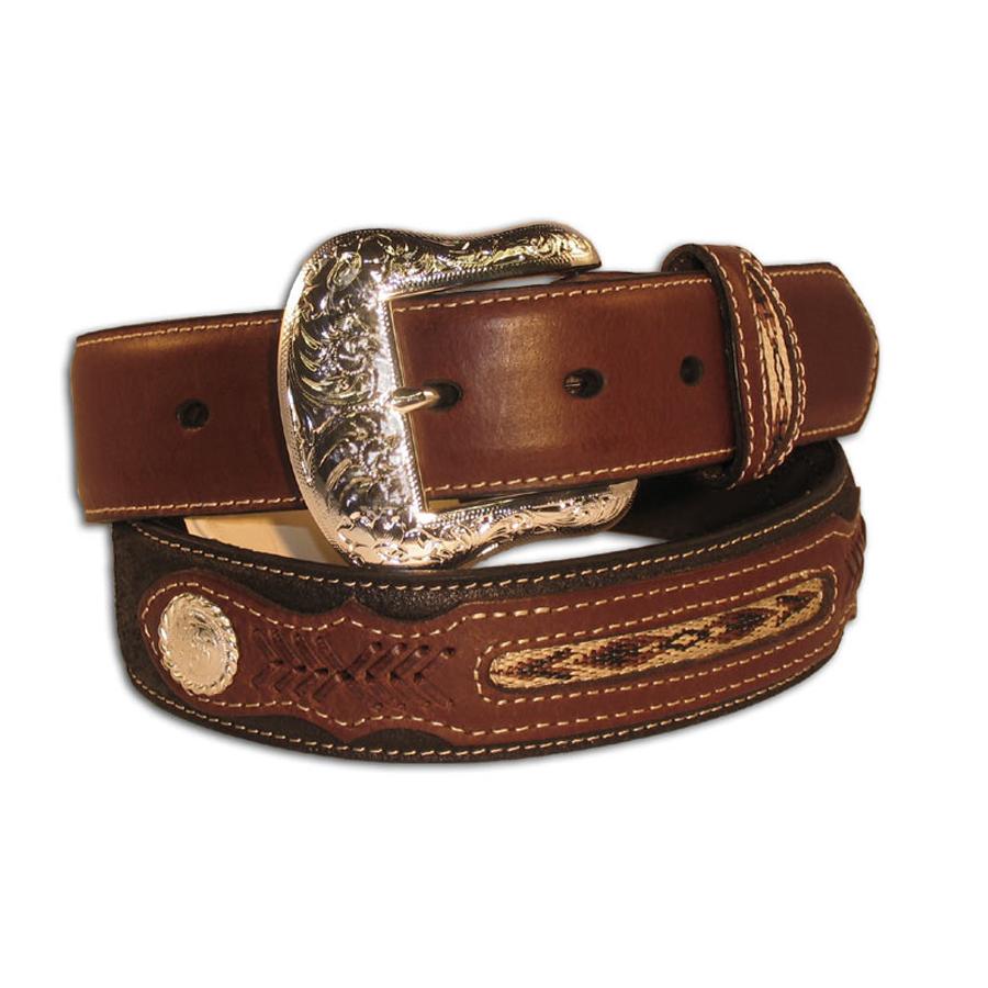 Nocona Mens Southwest Leather Belt