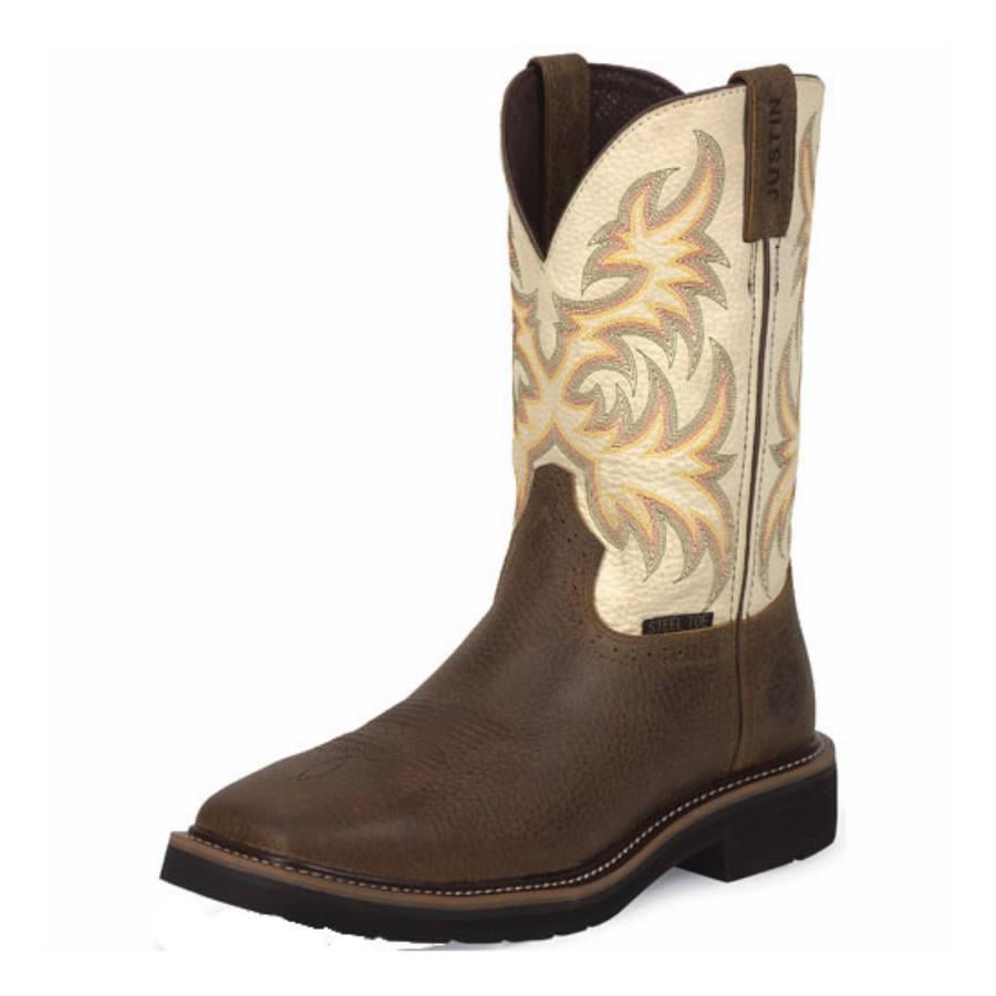 Justin Copper Kettle Cowhide Safety Toe Work Boots