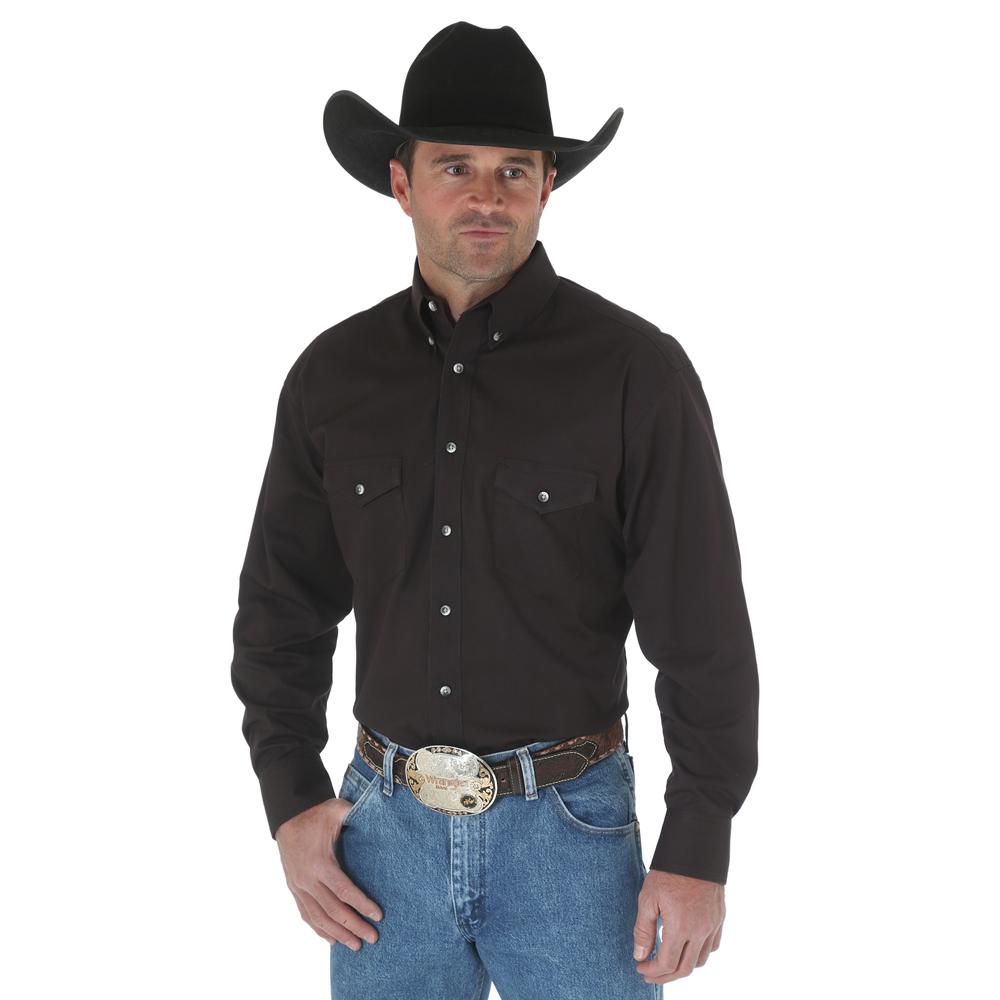 Wrangler Mens Long Sleeve Solid Twill Shirt