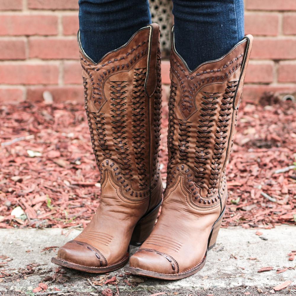 Corral Sand Braided Boots