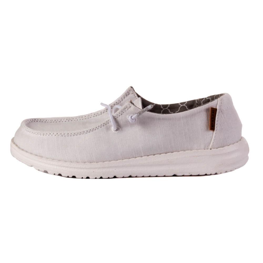 Hey Dude Youth White Wendy Linen Shoes